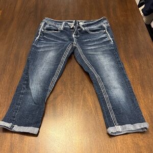 Amethyst Jeans Dark Blue Cropped Denim